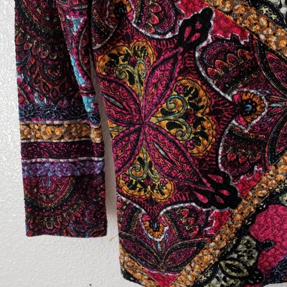 Peter Nygard Boho Paisley Print 3/4 Sleeve Top Size Petite Small - Picture 6 of 8
